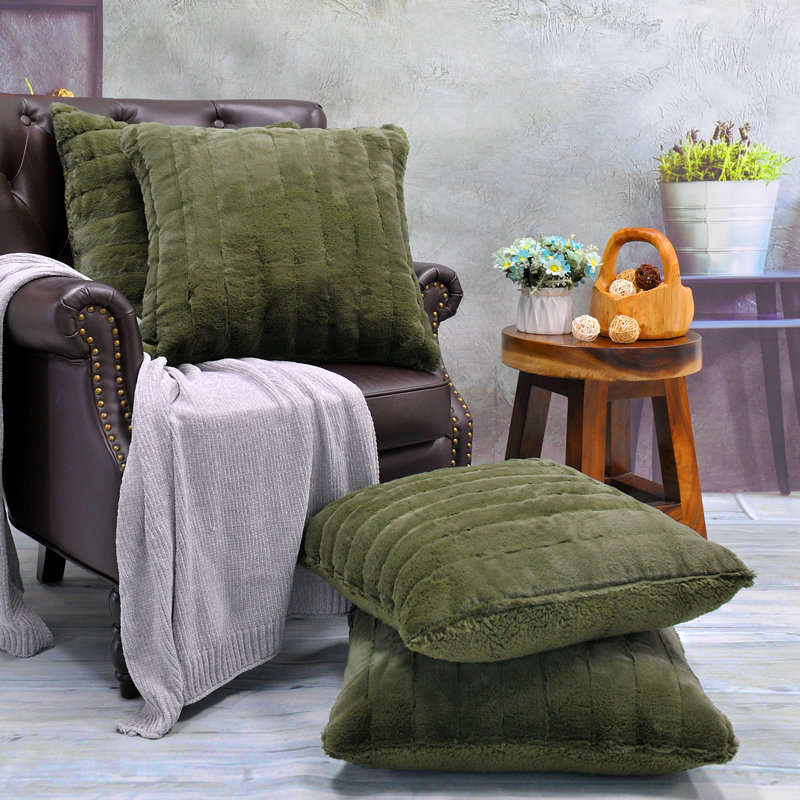 Super Mink Pillow Cover, Olive