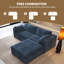 Canapé modulaire Boneless LoveSeat Cloud, canapé en velours côtelé l 78,7 po avec repose-pieds, 3 pièces, aucun assemblage requis-1812752065-1812752066