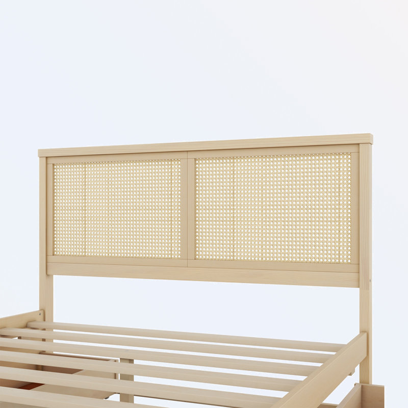 Bertka Platform Storage Bed, Antique Natural, Queen