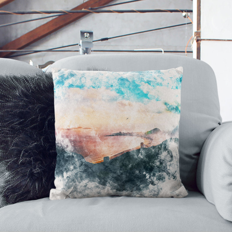 Square Throw Cushion, 40cm H x 40cm W x 15cm D