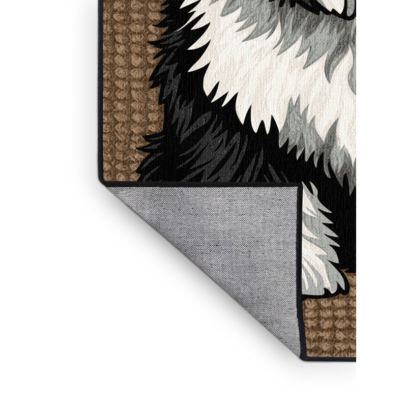  Tapis lavable pour chien de berger anglais, Carré 7 pi