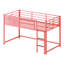 Lit de sécurité simple pour lit de garde-corps en métal et cadre de lit simple pour enfant sans sommier rose facile à assembler