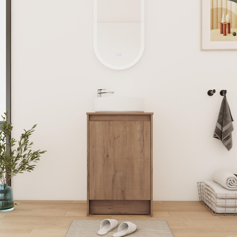20'' Single Bathroom Vanity With Ceramic Top, White