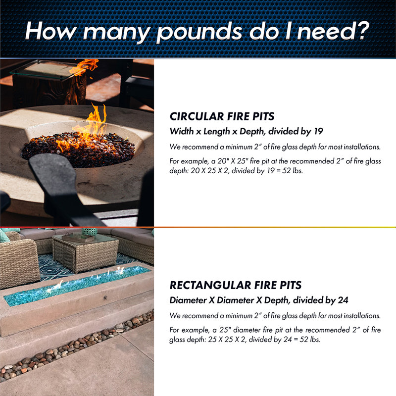 Bermuda Blue Crushed Fire Glass for Fire Pits and Fireplaces