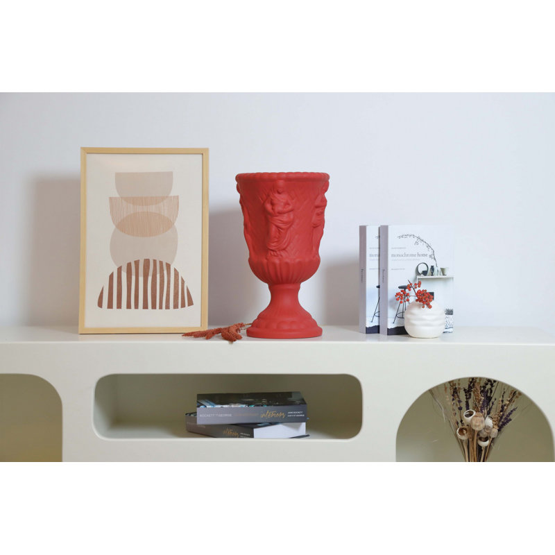 Elegant Red Ceramic Vase, 9.1 x 9.1 x 15.8 Inches | 100% High-Quality Ceramic, Durable & Stylish Design | Perfect for Home Décor, Centerpieces, and Flower Arrangements | Ideal for Living Room & Office Spaces