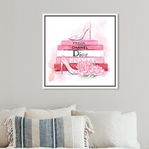 Pink Chanel Gucci Dior Prada Books Canvas Wall Art