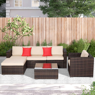 Dalton 5 - Person Modular Patio Conversation Set with Cushions