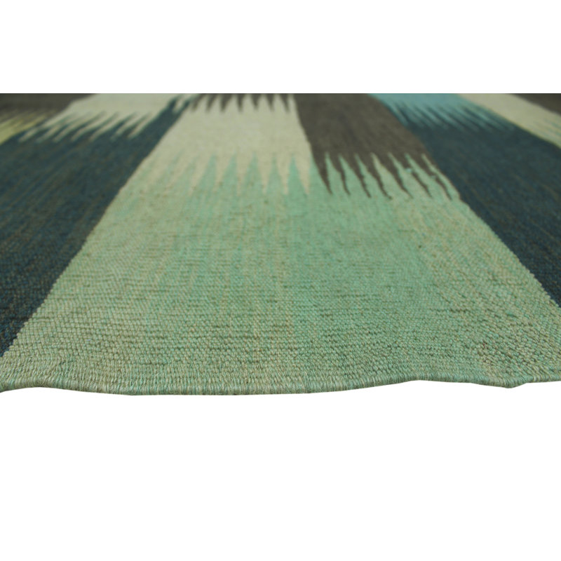 Tapis décoratif de Ivoire en laine Kilim tissé à la main Ames