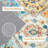 Washable Boho Medallion Area Rug, Vintage Distressed, Orange-1243789077