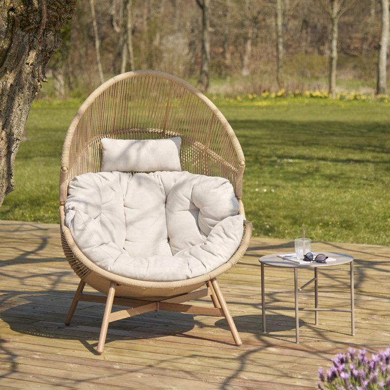 Sergey Wicker Outdoor Lounge Chair, Nature, Beige
