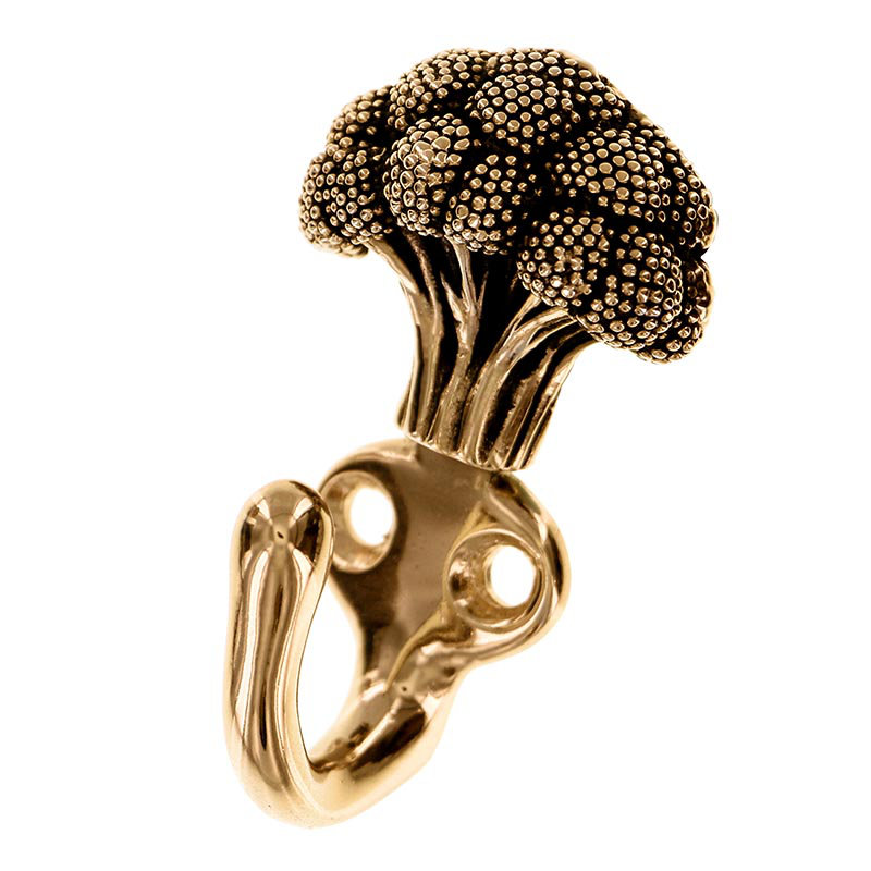 Fiori Wall Hook, Antique Gold