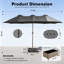 Parasol de marché rectangulaire avec base et table basse 14,5 pi x 8,5 pi-199193623