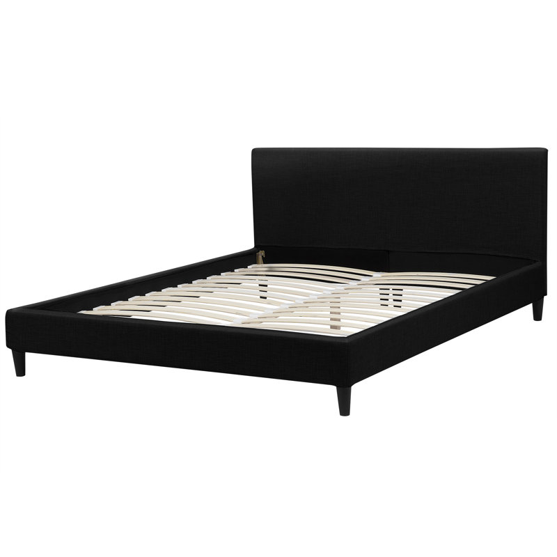 Xzavier Upholstered Bed, European Kingsize (160 x 200 cm), Black