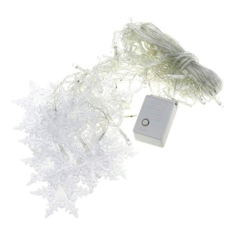 11.5FT 96LED Snowflake String Lights, Multi Coloured
