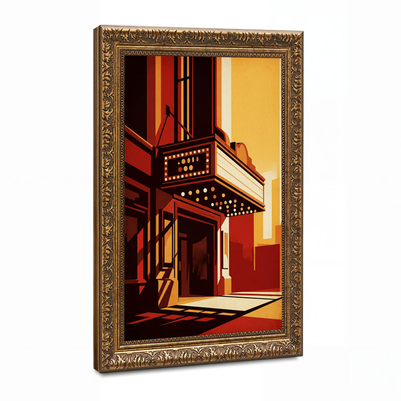 Art mural rétro sur toile en orange et rouge, H 24 po x l 16 po