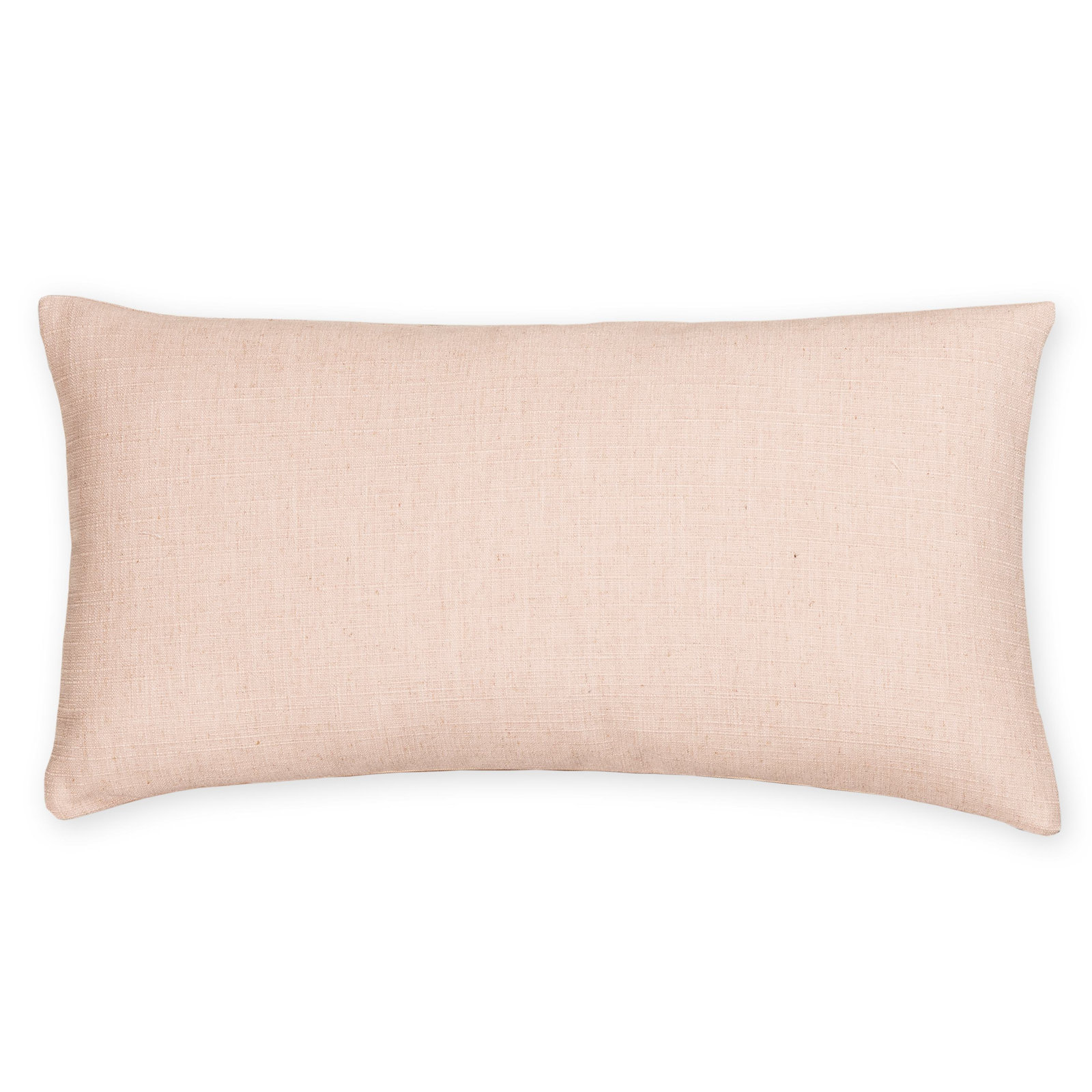 Indy Faux Linen Accent Pillow, Feather, Pink, Rectangle 12"H x 21"W