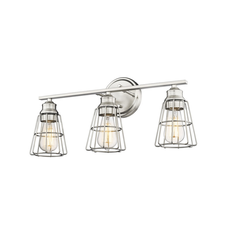 Edoardo Dimmable Vanity Light, Brushed Nickel, 3