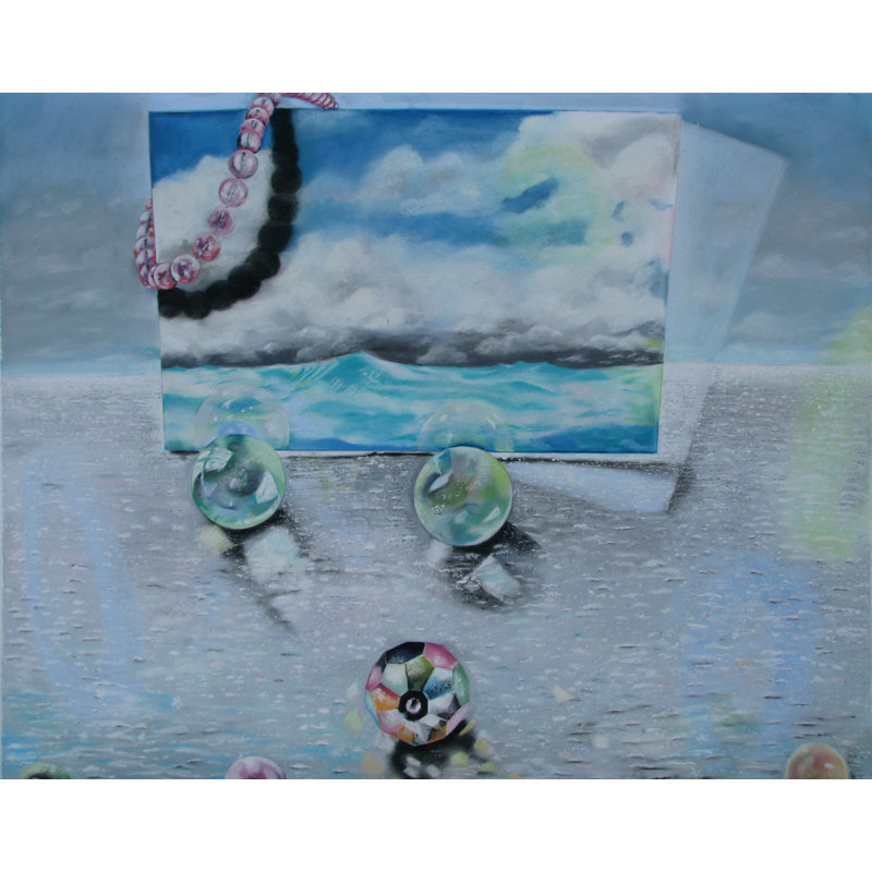 «One-of-a-Kind Original Water Lines Are One» par Nancy Staub Laughlin - Peinture