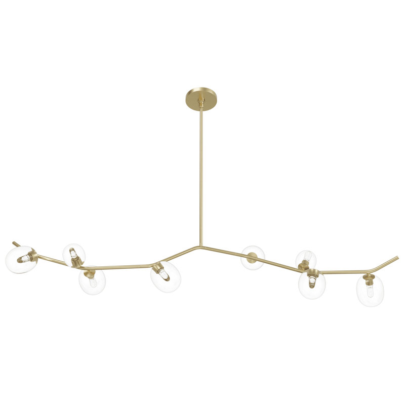 Lustre linéaire moderne unique à 8 lumières, Gris