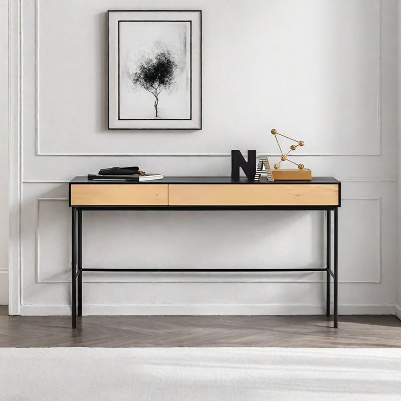 Console moderne avec 2 tiroirs, H 29,53 po x l 55,12 po x P 15,75 po