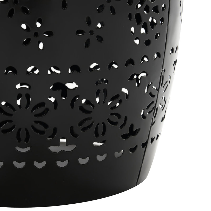 Table d'appoint 12 po Mosaic - Noir, cadre en métal thermolaqué noir, Noir
