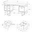 Bureau d'ordinateur Bansilal, bureau à domicile, ordinateur portable, installation à gauche, à droite, tiroirs de rangement, L 60 po, métal, stratifié-687743250