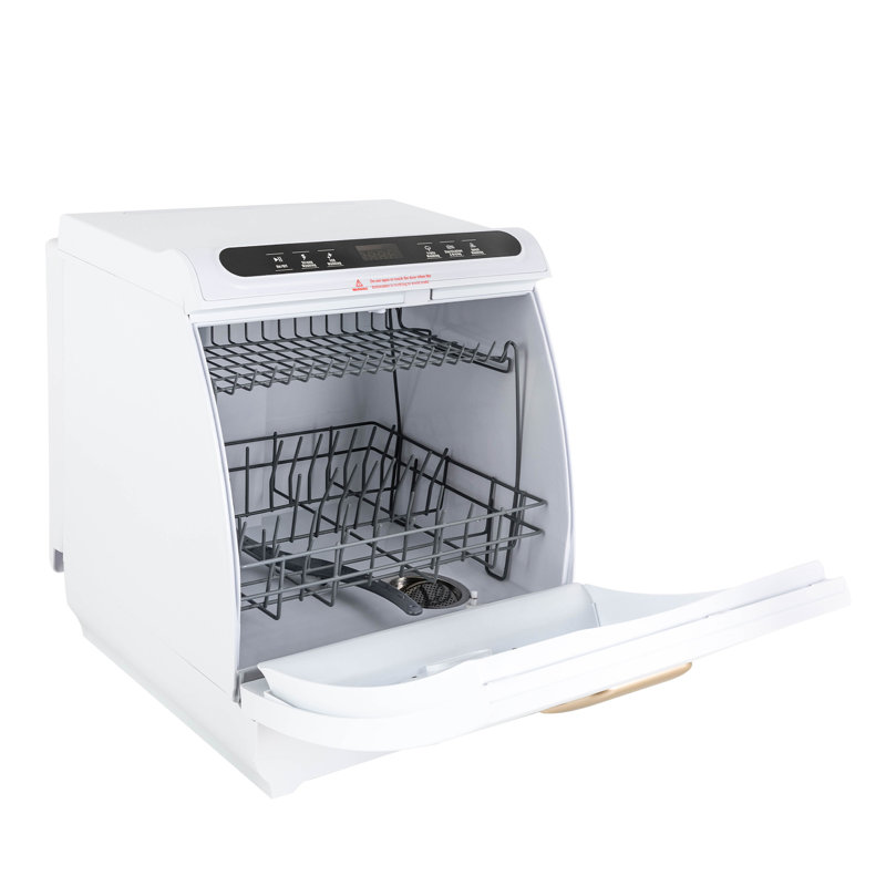 Mini lave-vaisselle de comptoir de 6,35 pte avec 5 modes de lavage et stérilisation à l'ozone pour 8 couverts