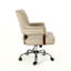 Chaise de bureau roulante Lini, beige, garniture cloutée, pivotante, métal chromé
