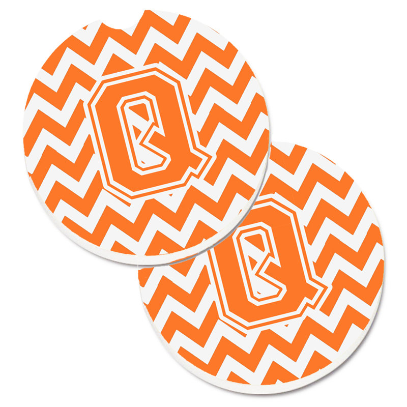 Sous-verre pour voiture, Q, Orange / blanc