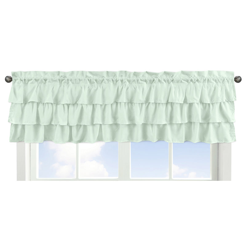 Mint Green Ruffled Rod Pocket Window Valance 54"