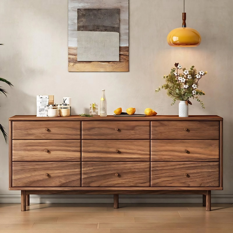 Commode d'appoint simple noyer noir, H 31,5 po x l 62,99 po x P 15,75 po
