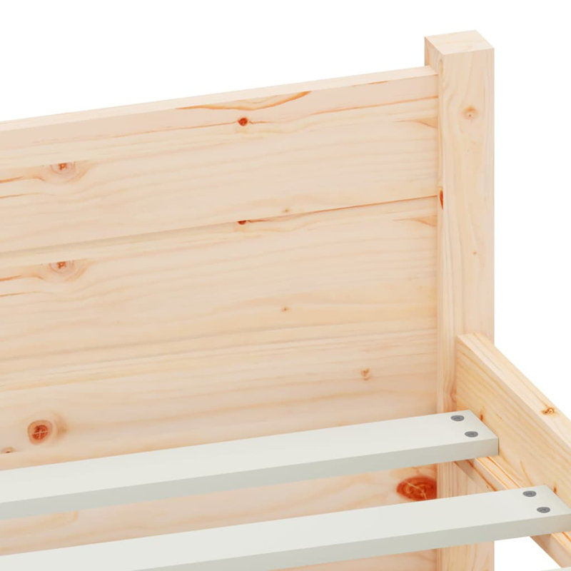 LED Bed Frame Solid Wood, Brown, Solid Wood, Small Double (4')
