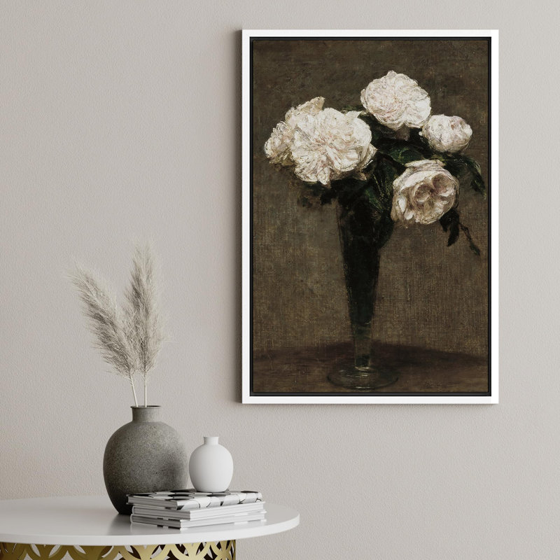 Roses blanches intemporelles, élégance décontractée, nature morte, illustrations rustiques, campagne française, Blanc