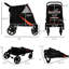 Transport pliable en 1 clic pour les grands chiens de taille moyenne, espace de rangement, résistance aux chocs, panneau en filet, corde, poussette noire pour chien - avantage d'absorption, fenêtre, laisse,