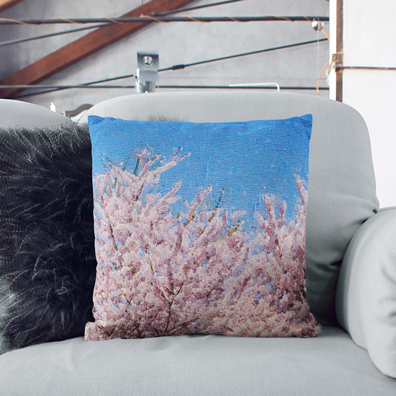 Floral Square Throw Cushion, 40cm H x 40cm W x 15cm D