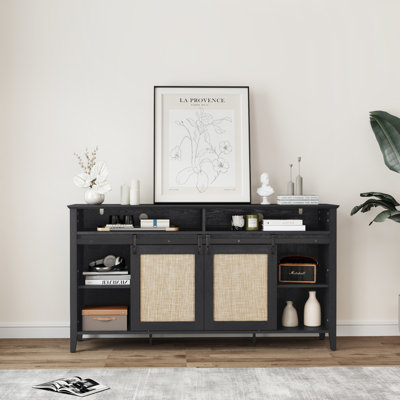 58.9"  Media Console for TVs up to 65", Tv Stand With Sliding Doors