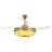 42Inch 4 Blades Modern Retractable Ceiling Fan Light with Remote Control 3 Colors 6 Speeds Chandelier Ceiling Fan Light