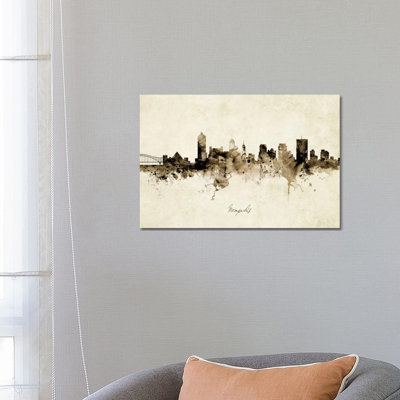 Memphis Tennessee Skyline by Michael Tompsett - Wrapped Canvas Print