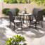 Chaises de salle à manger de confort de patio, fauteuils modernes en rotin d'acier pour la maison