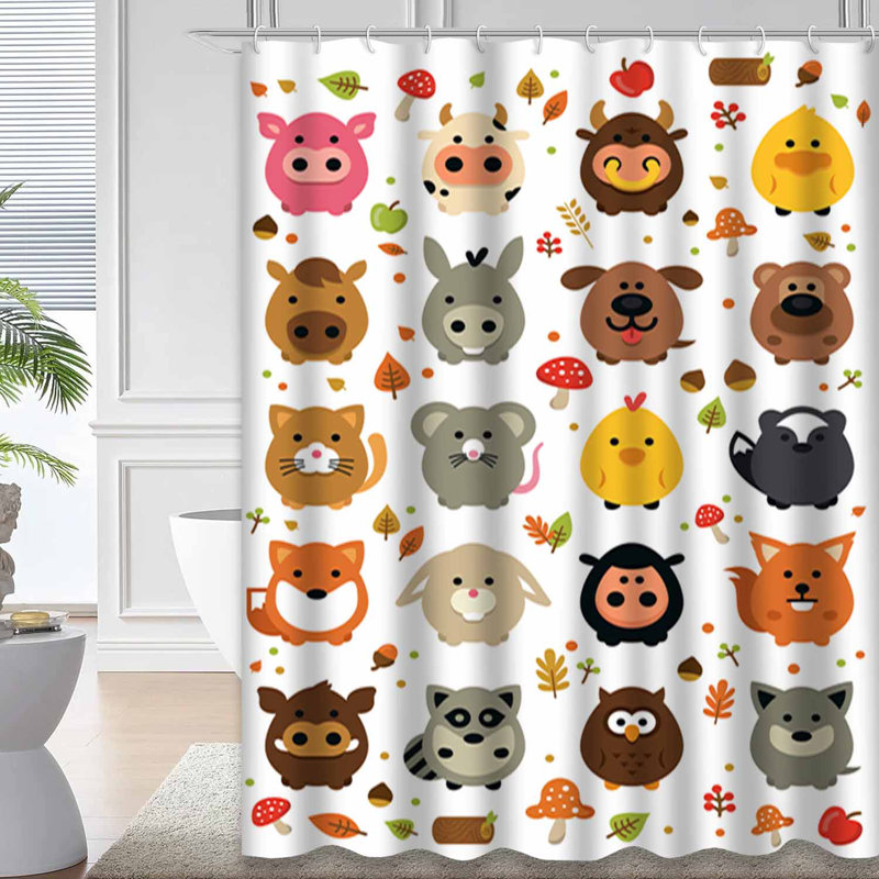 Rideau de douche avec 12 crochets, L 72 po x l 84 po