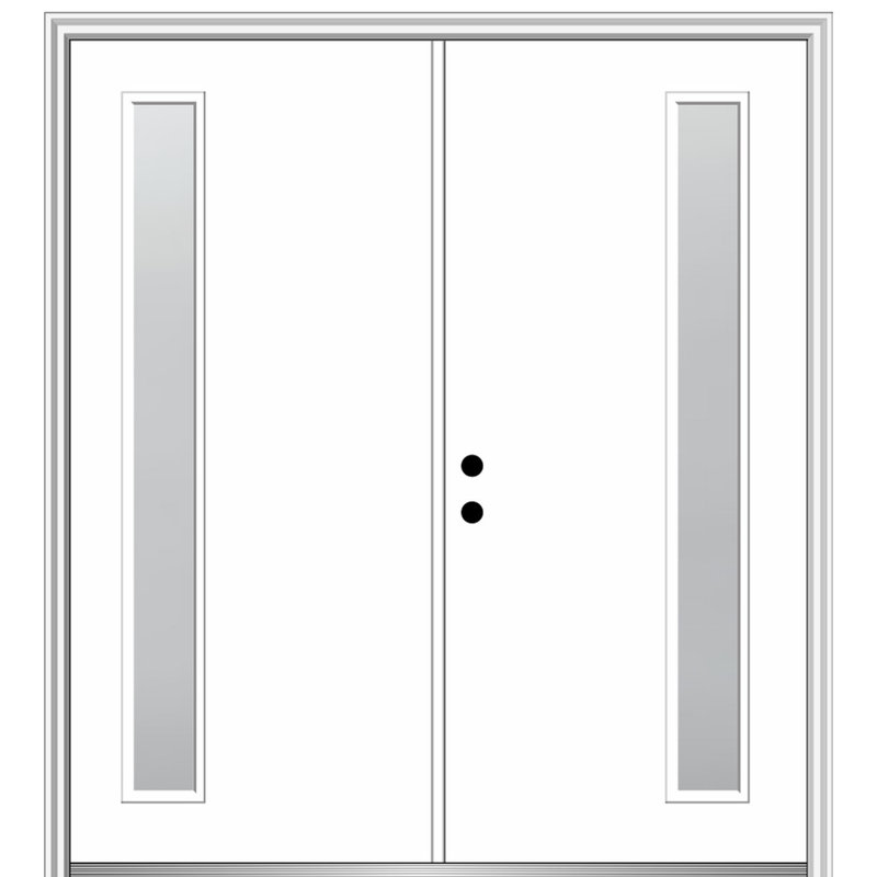 Portes d'entrée pré-suspendues Spotlight, H 81,75 po x l 62 po x P 2 po, Main droite, Brilliant White