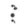 Purist Rite-Temp Bath And Shower Trim Kit With Push-Button Diverter And Cross Handle, 2.5 Gpm