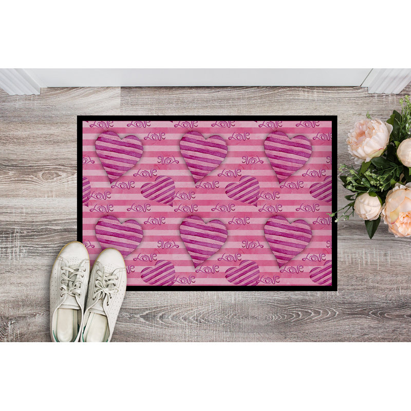 Tapis d'extérieur antidérapant Schofield, Rose, Rectangle 2 pi x 3 pi
