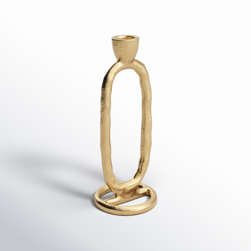 Porte-bougie ovale, H 7 po x l 3 po x P 3 po, Or