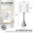 26'' Silver Metal Table Lamp Set of 2 with Crystal Accents, USB Ports & 3-Way Dimmable Light for Bedroom, Living Room or Entryway-940676681