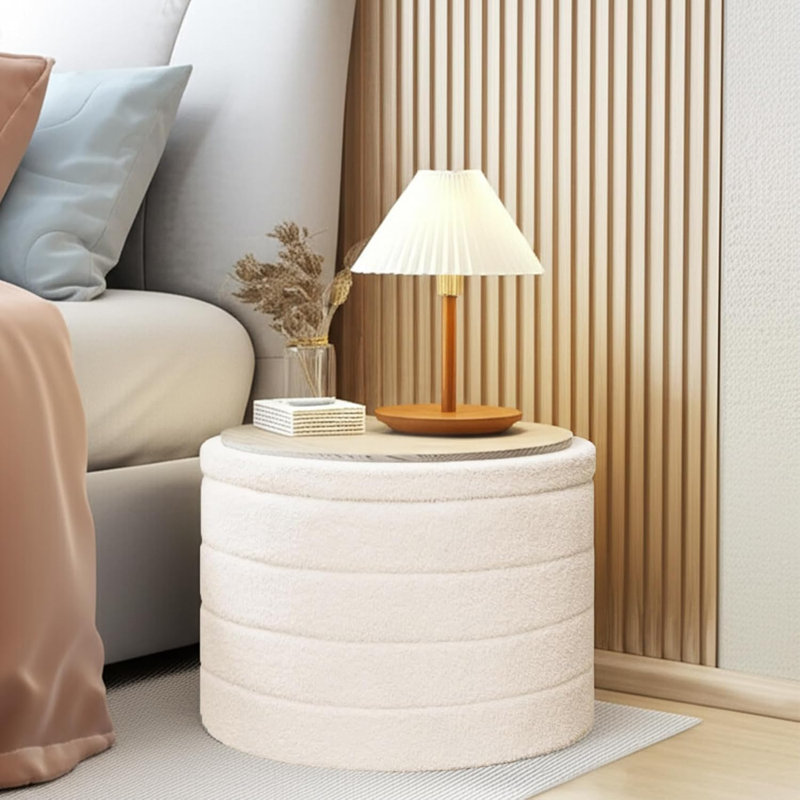 Table basse et repose-pieds crème-blanc pour repose-pieds, salon, chambre à coucher ou couloir