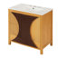 Meuble-lavabo autoportant moderne Mid-Century avec lavabo en céramique intégré