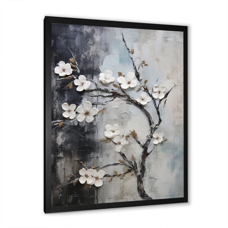 Pomme en fleurs Harmony, Cadre d'angle fermé noir, H 44 po x l 34 po x P 1 po