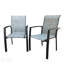 Ensemble de 2 chaises de salle à manger d'extérieur durables en métal toutes saisons, idéales pour le patio et le jardin avec une conception empilable et un tissu textilène à séchage rapide