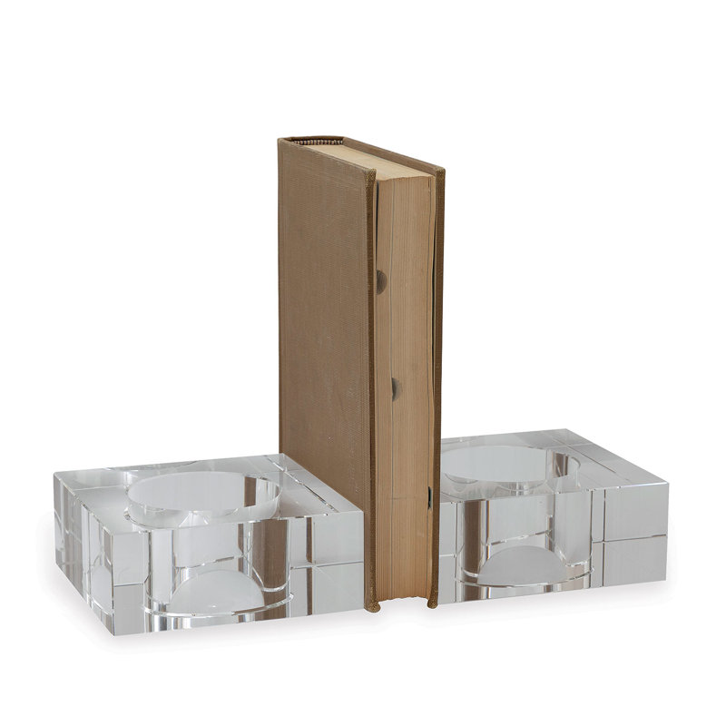 Sandy Modern & Contemporary Crystal Non-Skid Bookends